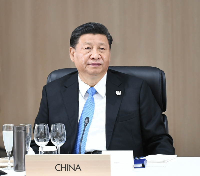 　　6月28日，二十国集团领导人第十四次峰会在日本大阪举行。国家主席习近平出席并发表题为《携手共进，合力打造高质量世界经济》的重要讲话。新华社记者 谢环驰 摄