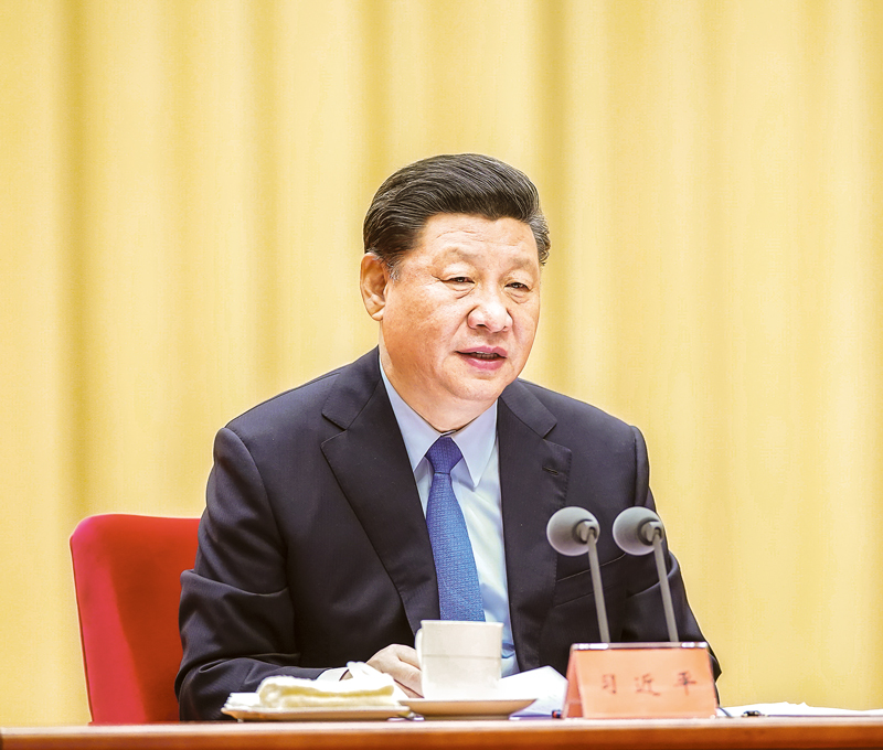 2019年5月31日，“不忘初心、牢记使命”主题教育工作会议在北京召开。中共中央总书记、国家主席、中央军委主席习近平出席会议并发表重要讲话。 新华社记者 鞠鹏/摄